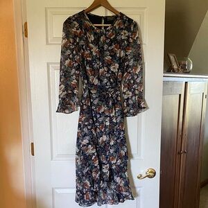 Dress Forum Multicolor Floral Long Sleeve Dress